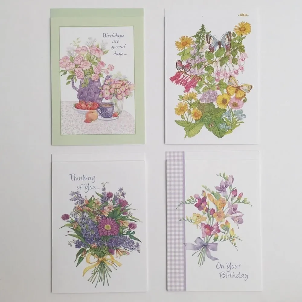 Vintage Current Birthday Cards Bundle/Lot 8 Floral Design Printed in the USA
